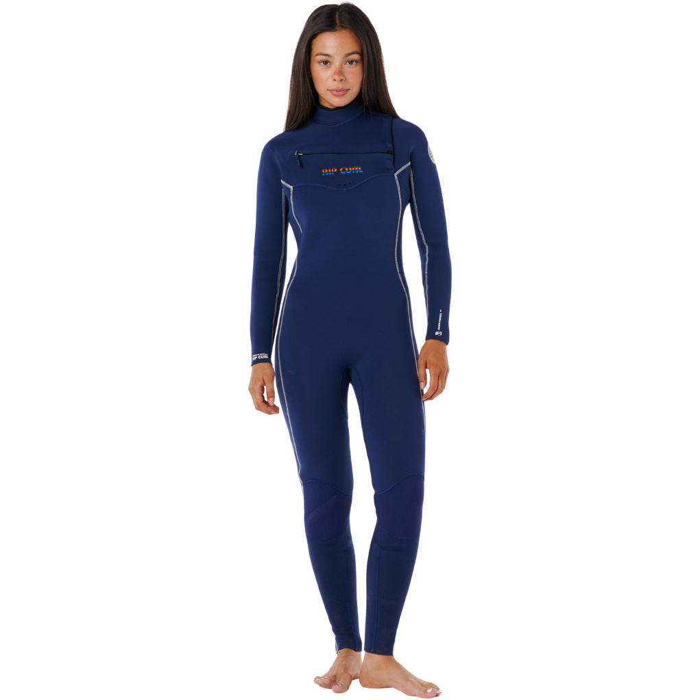 Roupa De Mergulho Feminina Rip Curl Steph Gilmore Dawn Patrol 2025 Com Chest Zip 4/3mm 16XWFS - Navy